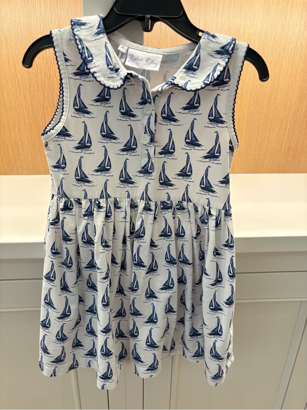 Rachel Riley Nautical Sailboat Dress (Size 4Y)